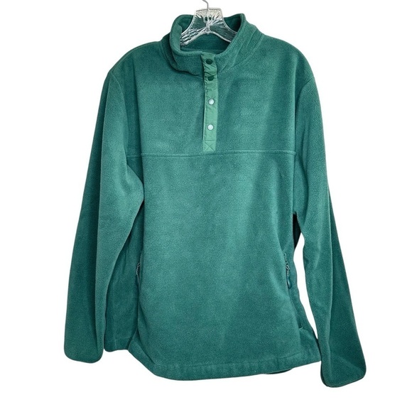 Telluride Clothing Company Green Fleece Quarter Button Pullover Size XL - Picture 1 of 5